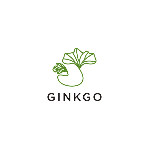 Vector de icono de diseño de logotipo de Gingko