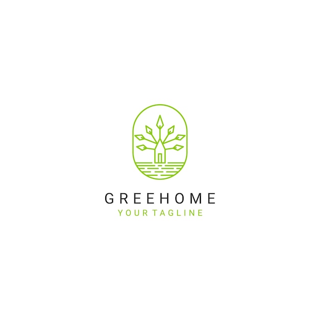 Vector de icono de diseño de logotipo green home