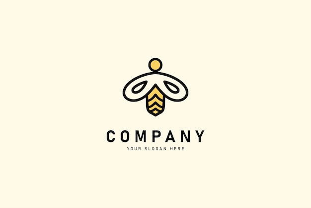 Vector de icono de diseño de logotipo honey bee bumblebee