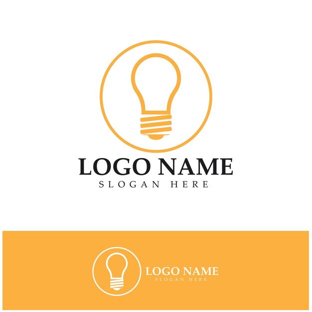 Vector de icono de diseño de logotipo de lámpara