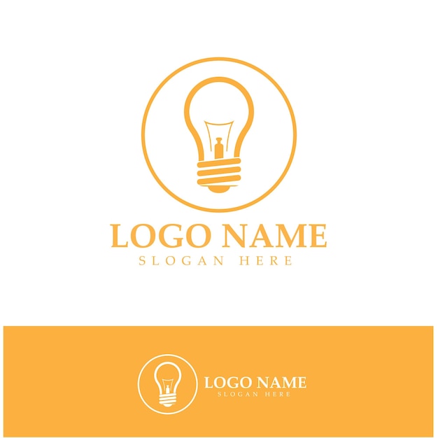 Vector vector de icono de diseño de logotipo de lámpara