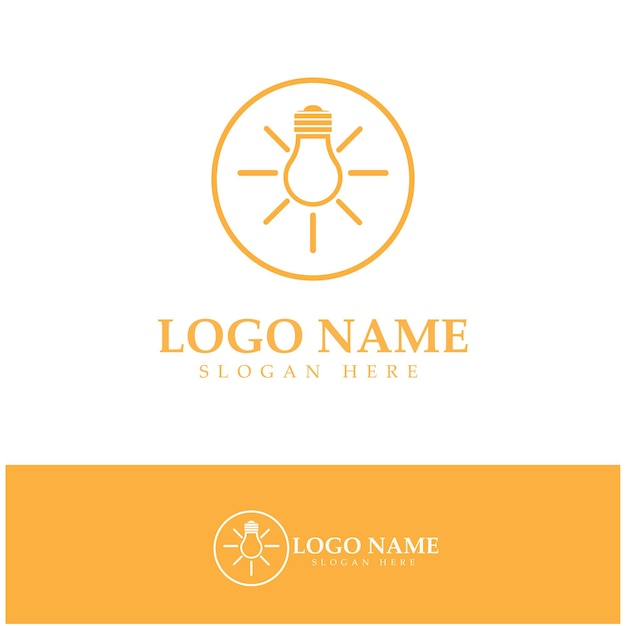 Vector de icono de diseño de logotipo de lámpara