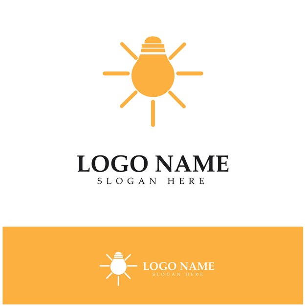 Vector de icono de diseño de logotipo de lámpara