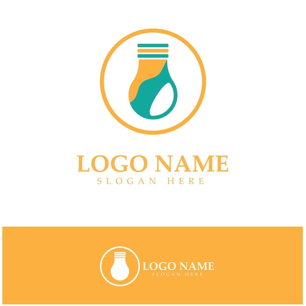 Vector de icono de diseño de logotipo de lámpara