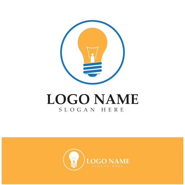 Vector de icono de diseño de logotipo de lámpara