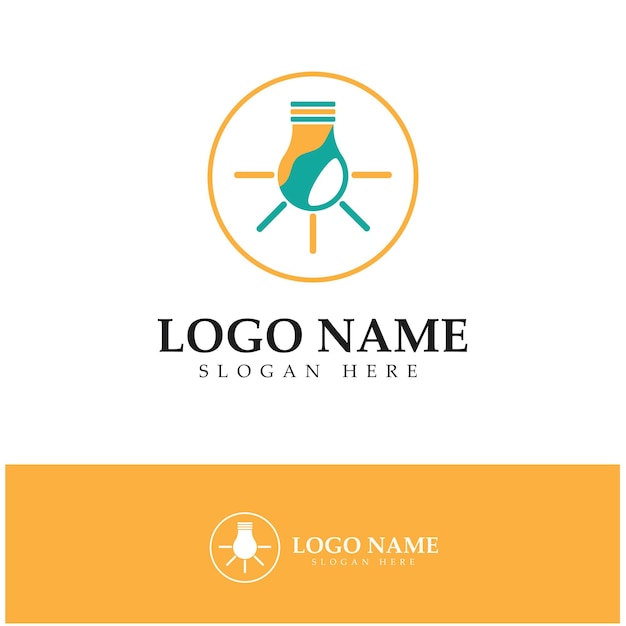 Vector de icono de diseño de logotipo de lámpara