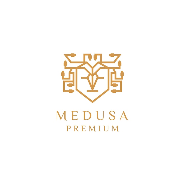 Vector de icono de diseño de logotipo de medusa