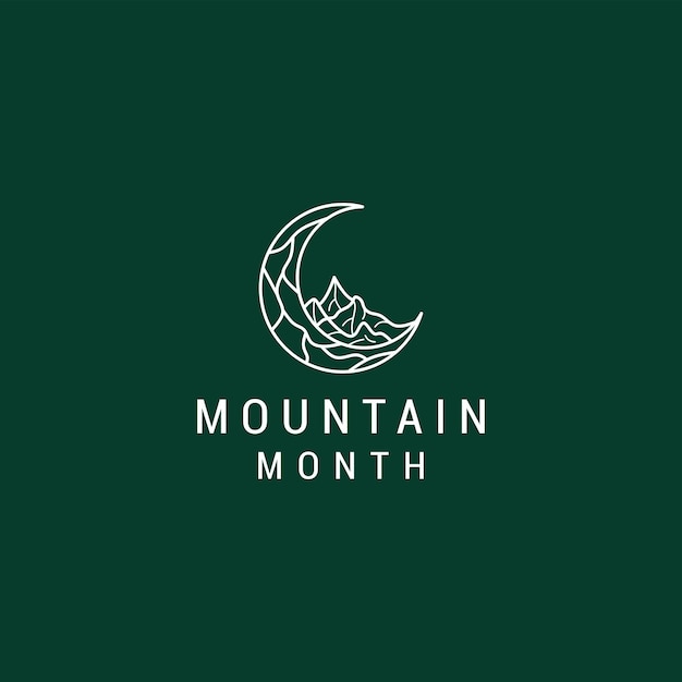 Vector de icono de diseño de logotipo de mes de montaña