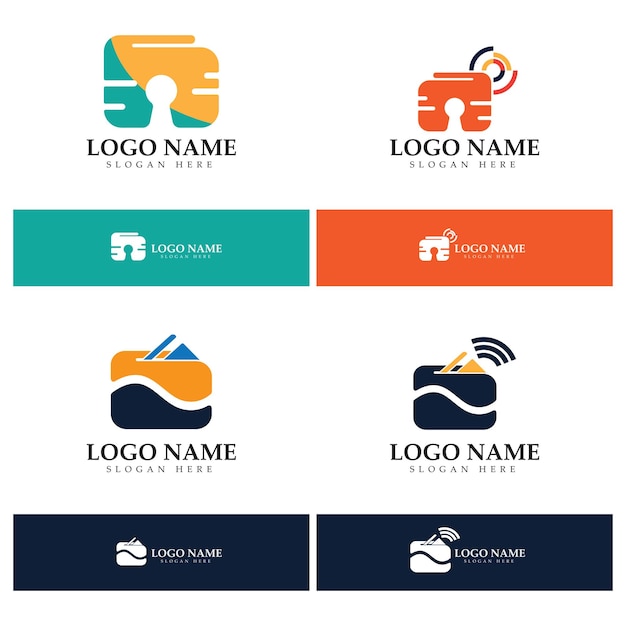 Vector de icono de diseño de logotipo de monedero electrónico