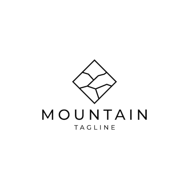 Vector de icono de diseño de logotipo de montaña