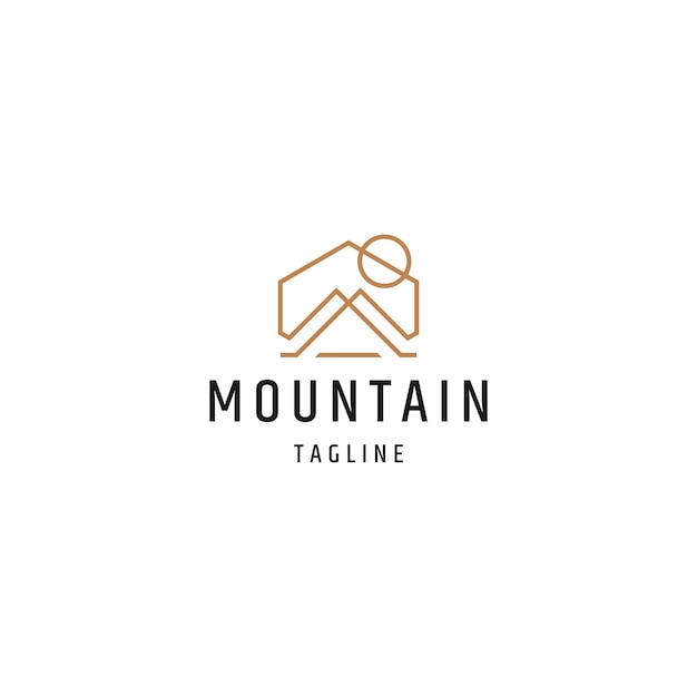 Vector de icono de diseño de logotipo de montaña