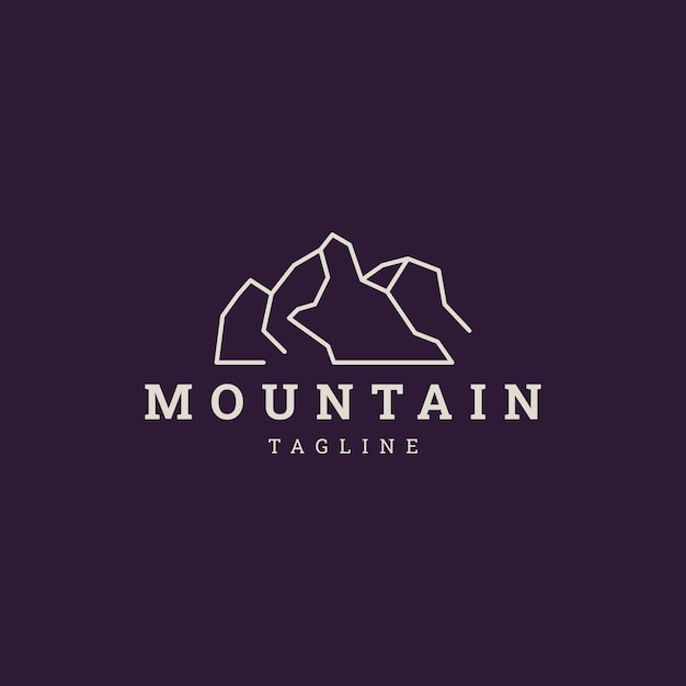 Vector de icono de diseño de logotipo de montaña