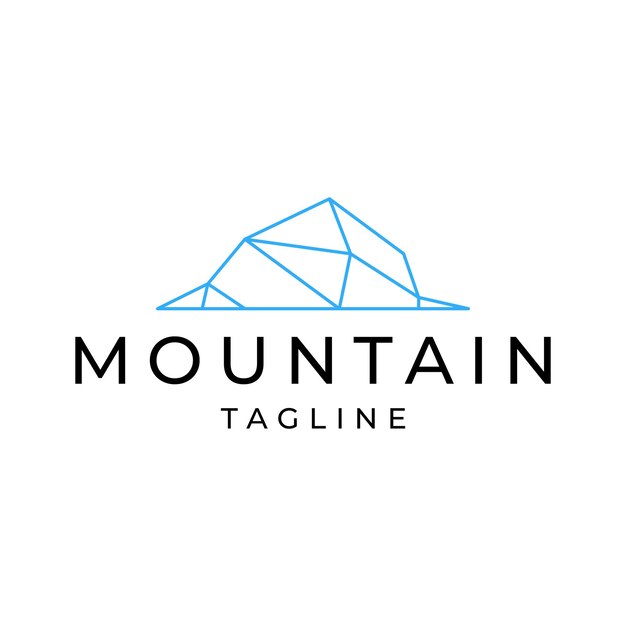 Vector de icono de diseño de logotipo de montaña