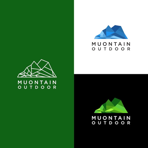 Vector de icono de diseño de logotipo de montaña