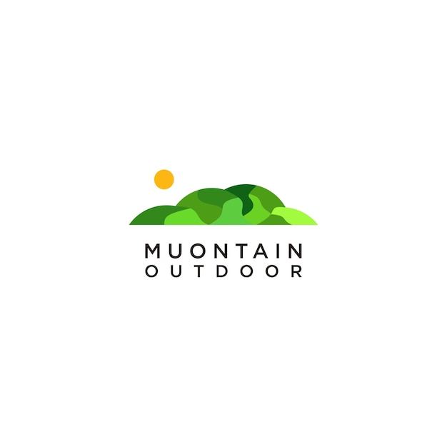 Vector de icono de diseño de logotipo de montaña