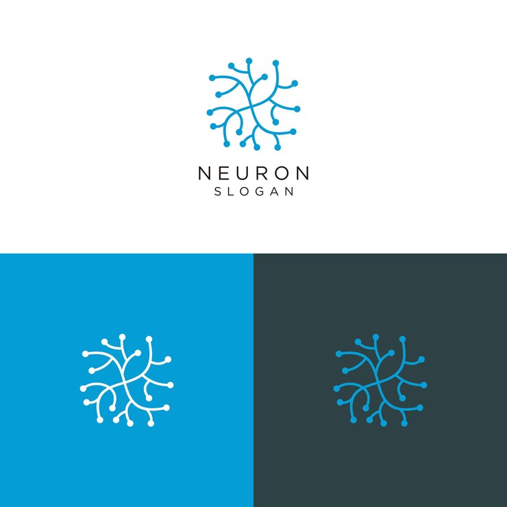 Vector vector de icono de diseño de logotipo de neurona