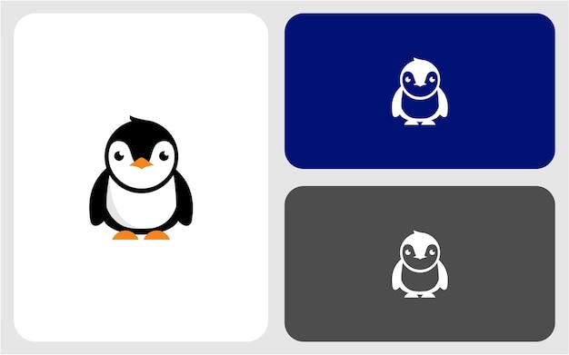 vector de icono de diseño de logotipo de pingüino