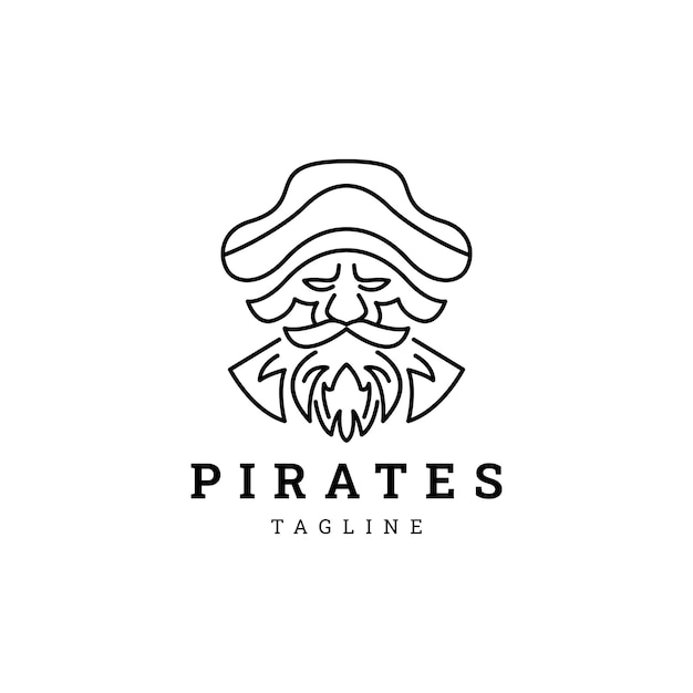 Vector de icono de diseño de logotipo de piratas