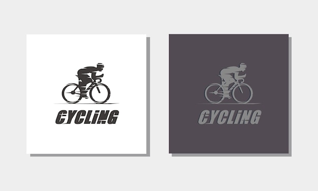 Vector vector de icono de diseño de logotipo de símbolo estilizado de silueta de carrera de ciclismo