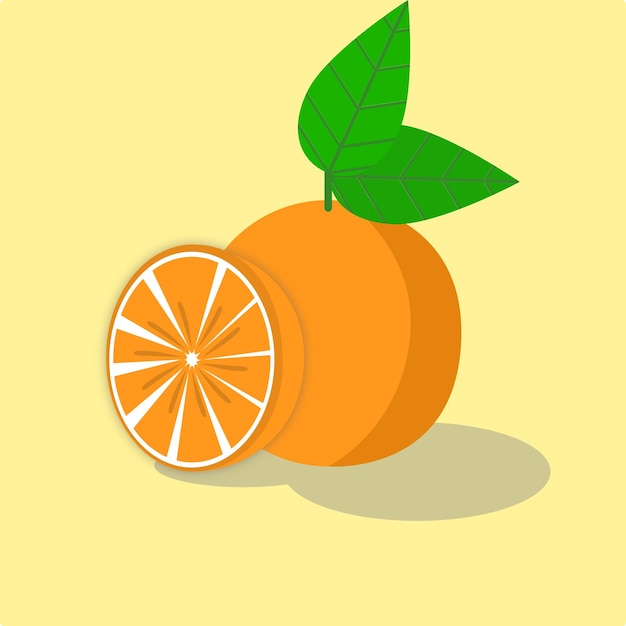 vector de icono de diseño plano de cítricos sobre fondo naranja claro