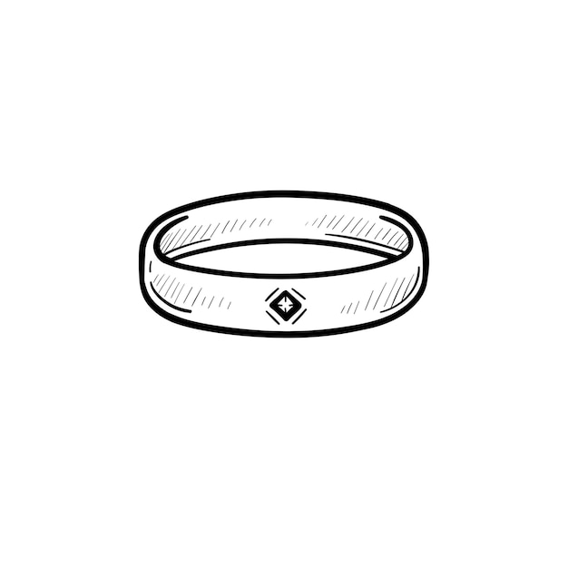 Vector icono de doodle de contorno de pulsera dibujado a mano. Ilustración de boceto de pulsera de metal para impresión, web, móvil e infografía aislado sobre fondo blanco.