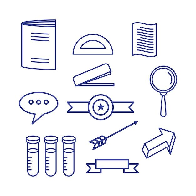 Vector de icono de elemento de regreso a la escuela