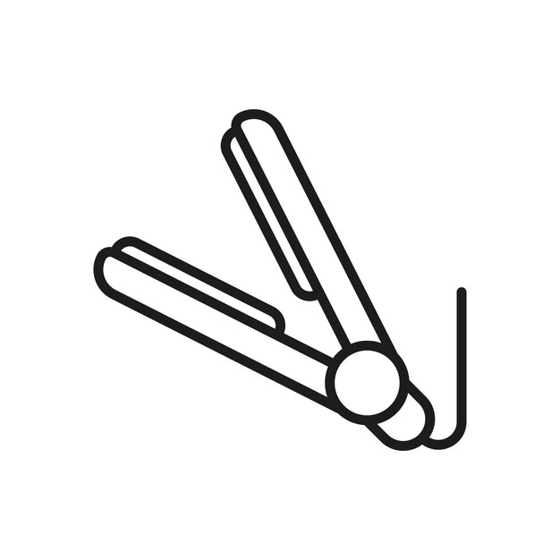 Vector de icono de enderezador de cabello diseño básico simple y moderno