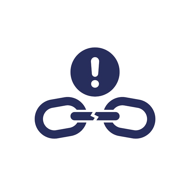 Vector de icono de enlace de cadena roto