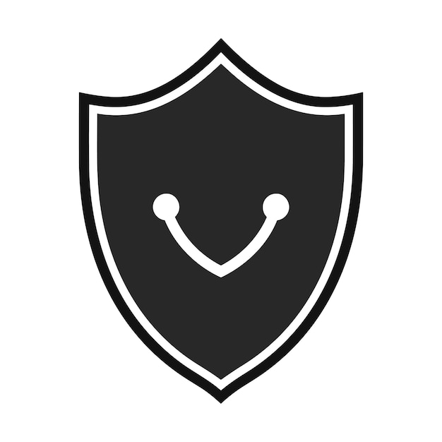 Un vector de icono de escudo negro