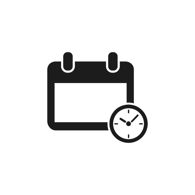 vector de icono de fecha y hora