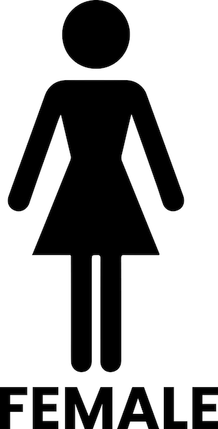 Vector de icono femenino de palo mínimo de color negro silueta de fondo blanco 5