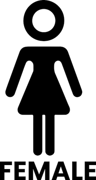 Vector de icono femenino de palo mínimo de color negro silueta de fondo blanco 8
