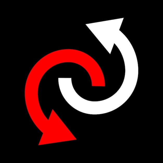 Vector de icono de flecha bidireccional rojo y blanco