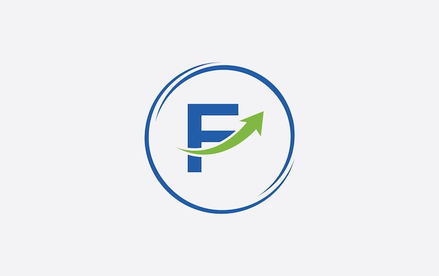 Vector de icono de flecha de crecimiento de la letra F