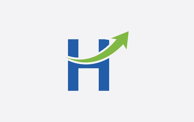 Vector del ícono de la flecha de crecimiento de la letra H