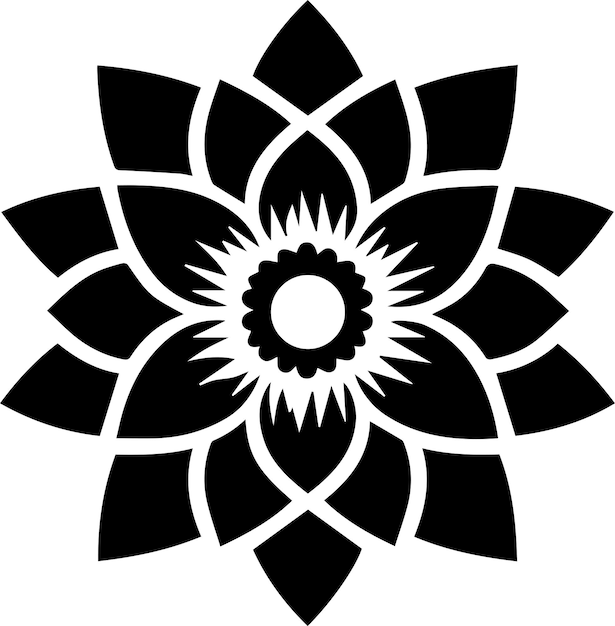 Vector de icono de flor Ilustración de arte vectorial de color negro Vector de ícono de flor 2