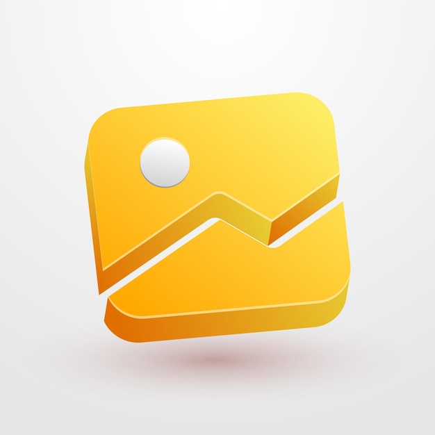 vector de icono de galería amarillo moderno 3d