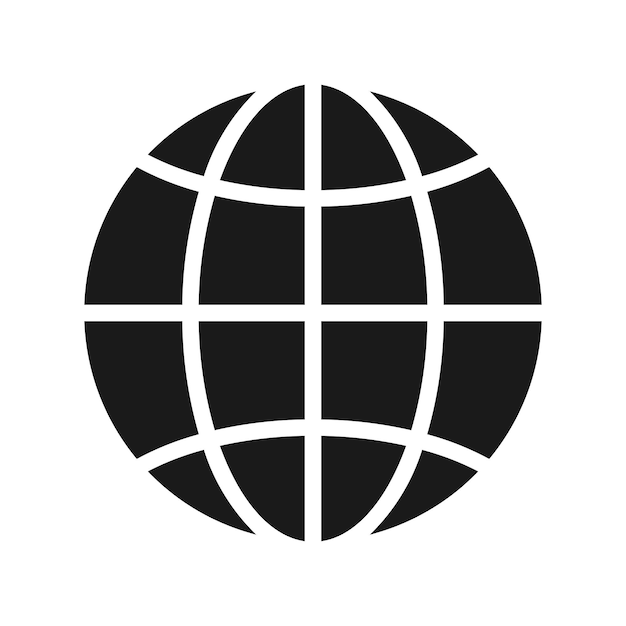 Vector icono de globo vector icono de símbolo de world wide web