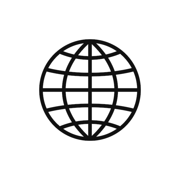 Vector icono de globo vector icono de símbolo de world wide web