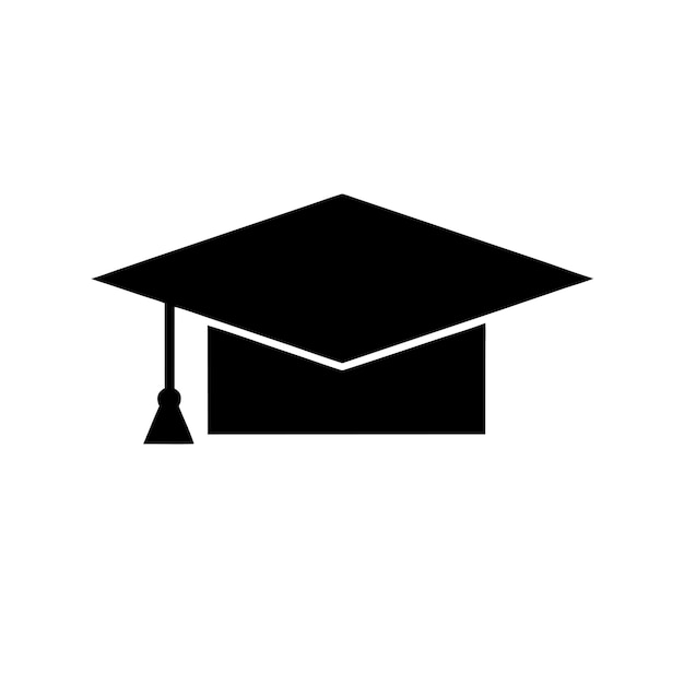 Vector del icono de la gorra de graduación silueta negra 16