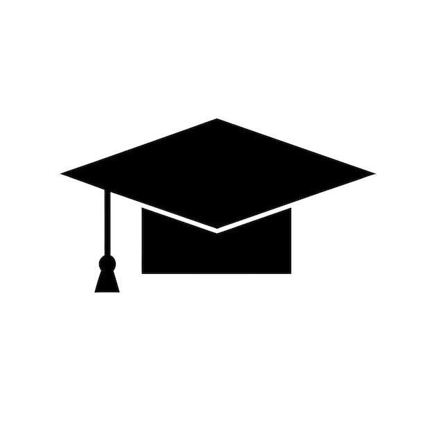 Vector del icono de la gorra de graduación silueta negra 20