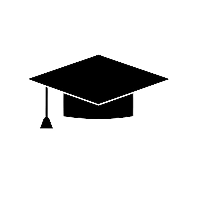 Vector del icono de la gorra de graduación silueta negra 4