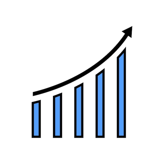 Vector del icono del gráfico Símbolo del icono del crecimiento