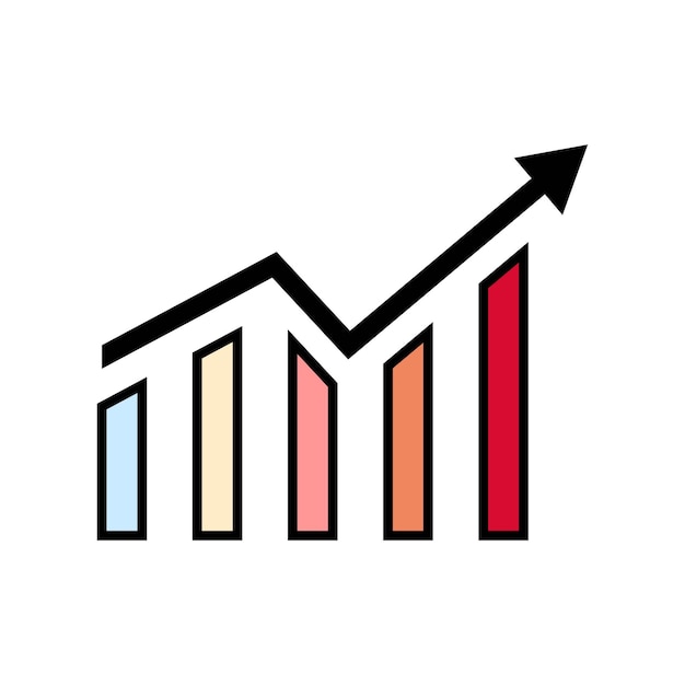 Vector del icono del gráfico Símbolo del icono del crecimiento