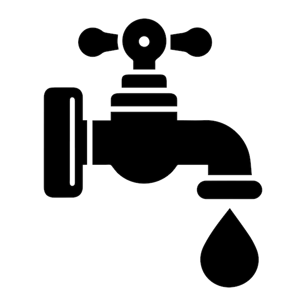 El vector del icono del grifo de agua está aislado