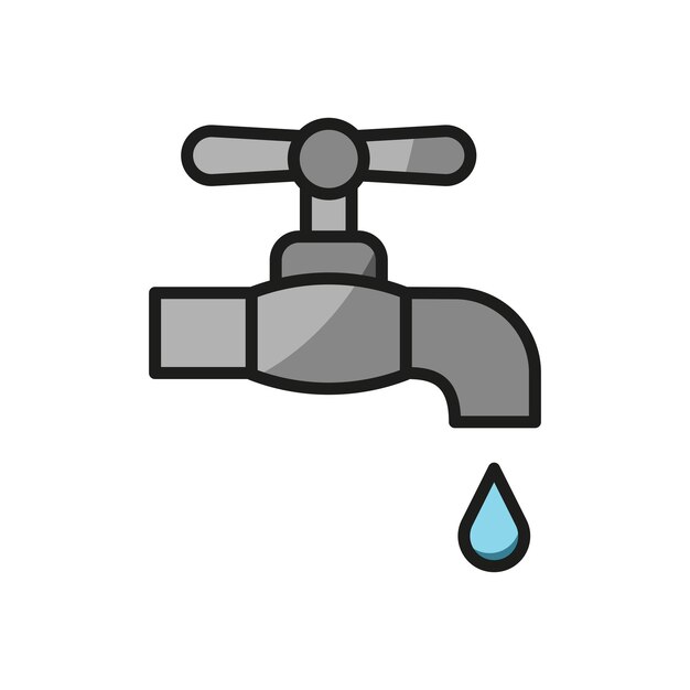 Vector de icono de grifo de baño diseño básico simple y moderno