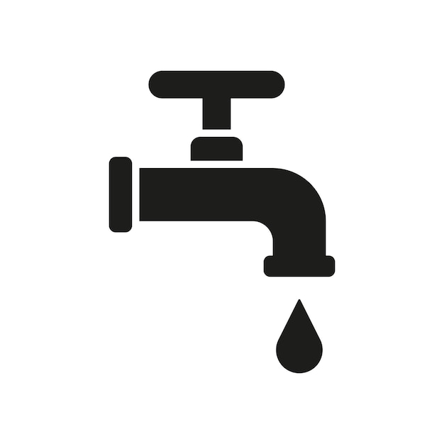 Vector de icono de grifo de baño diseño básico simple y moderno