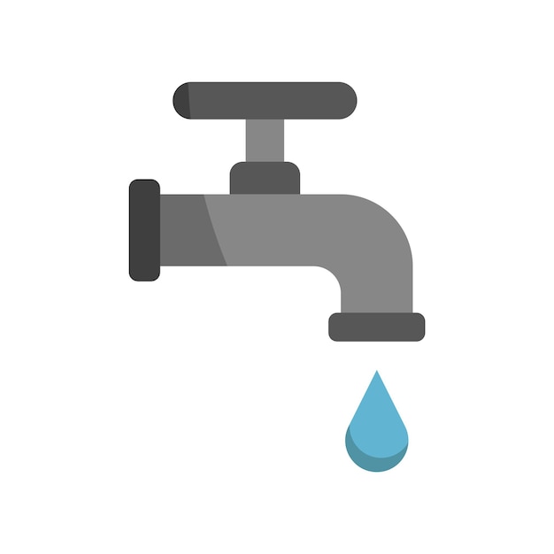 Vector de icono de grifo de baño diseño básico simple y moderno