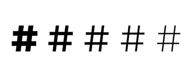 Vector de icono de hashtag o signo y símbolo de hashtag