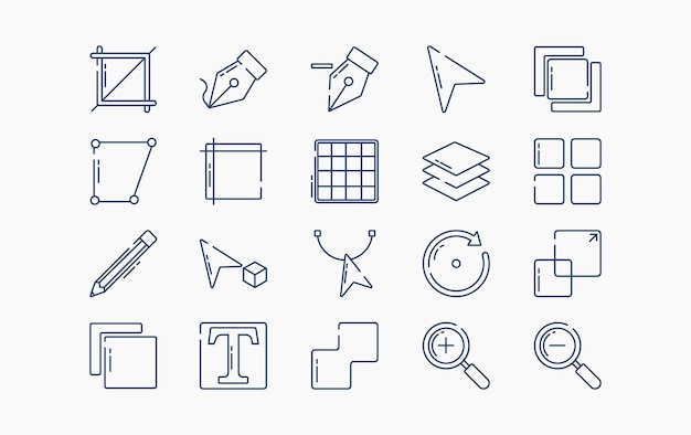 Vector de icono de herramientas de diseño y diseño gráfico